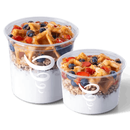 Coconut Whip Strawberry Blueberry Waffle Bowl